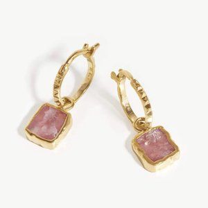 New in Box MISSOMA Mini Pyramid Charm Hoop Earrings Rhodochrosite NWT NIB